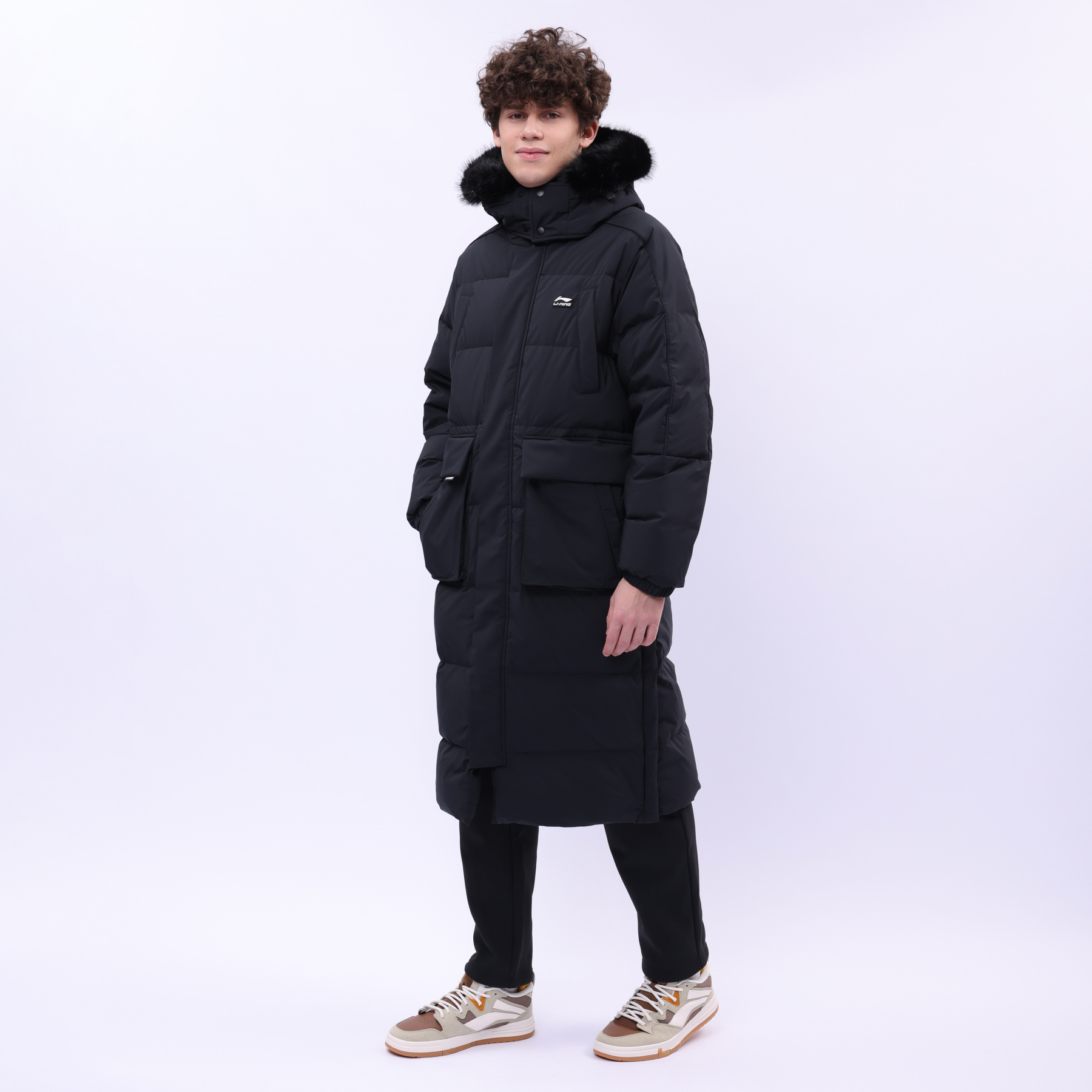 AYMU177-1 Длинный пуховик Urban Sports чёрный