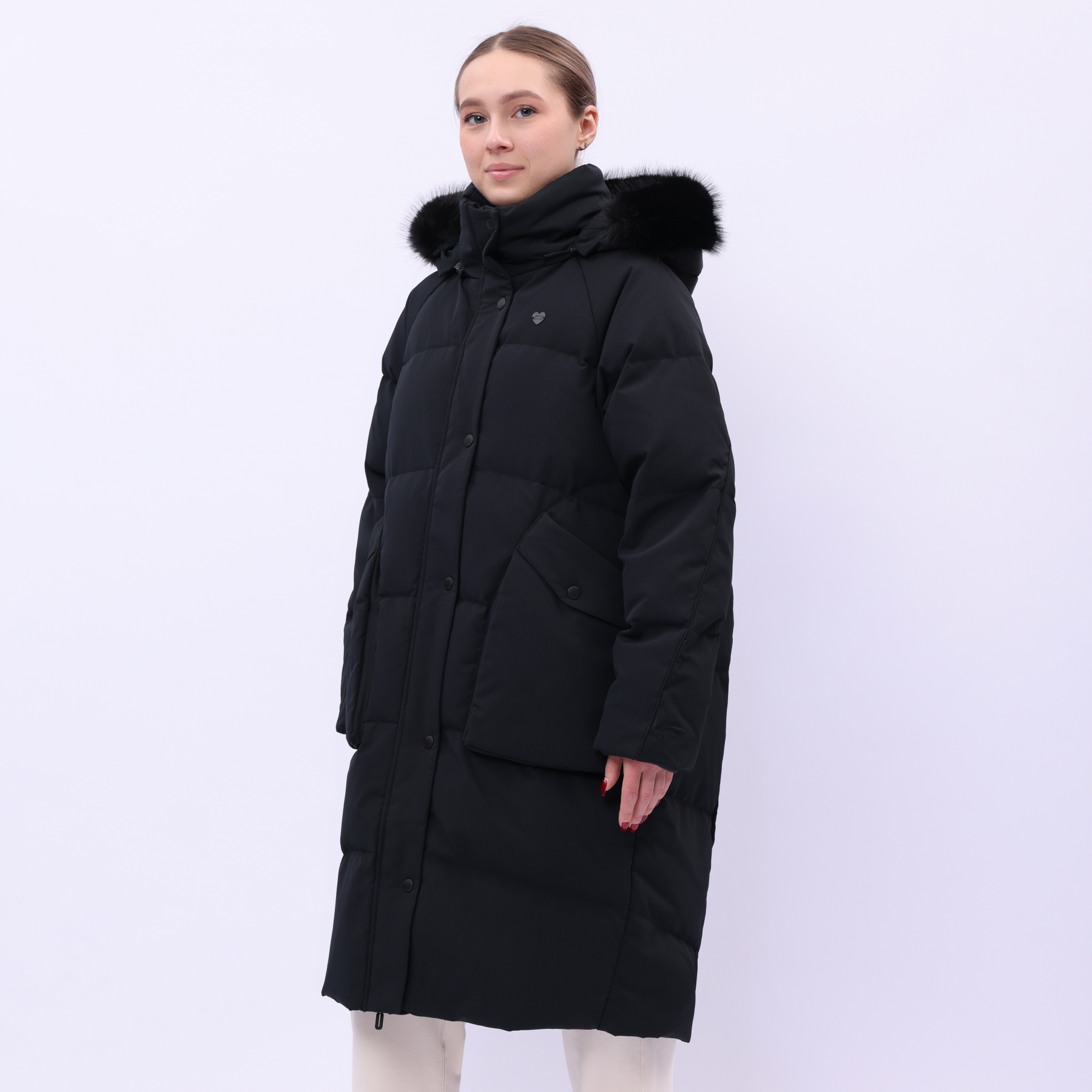 AYMU192-3 Длинный пуховик Urban Sports чёрный