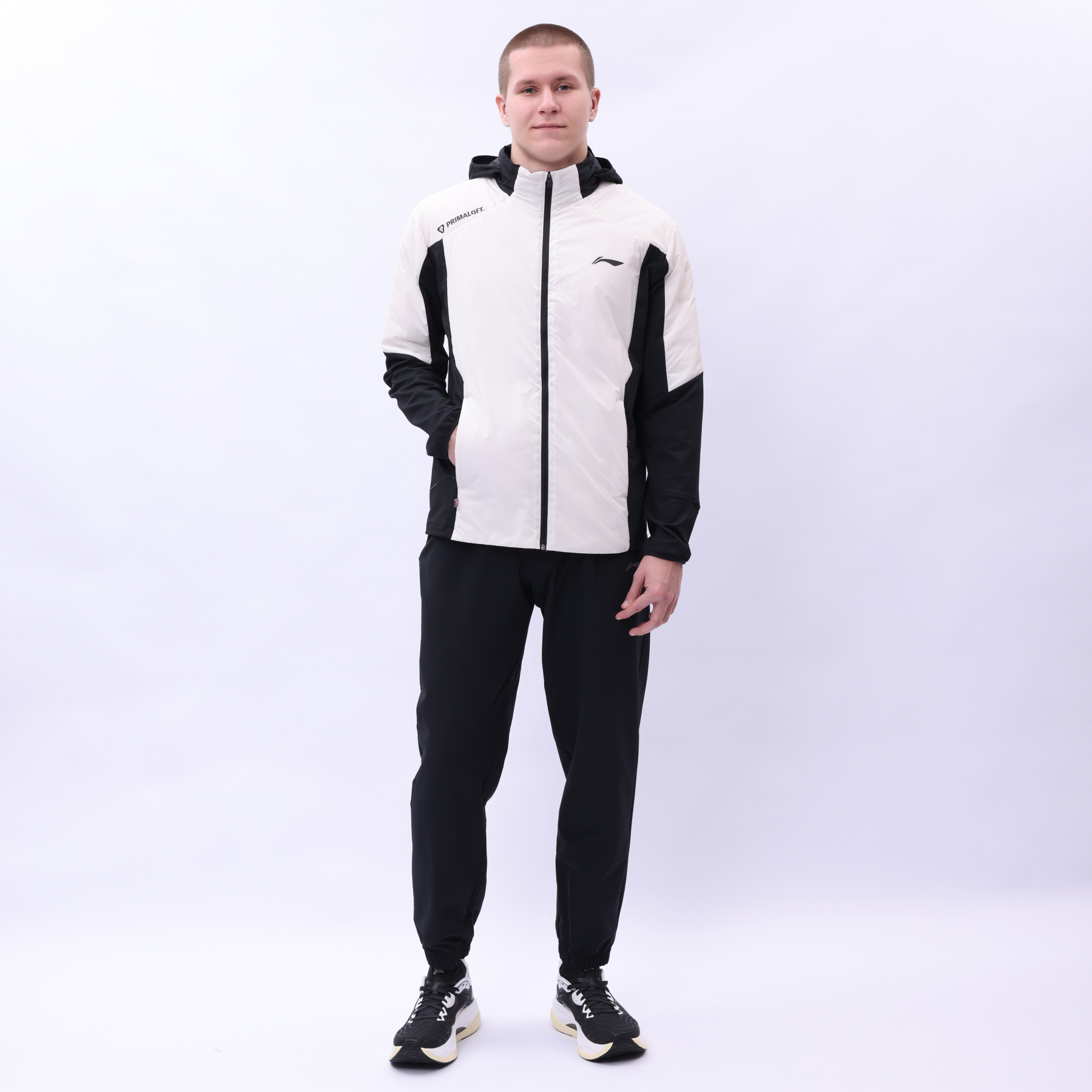AJMV081-1 Куртка Jogging черно-белый
