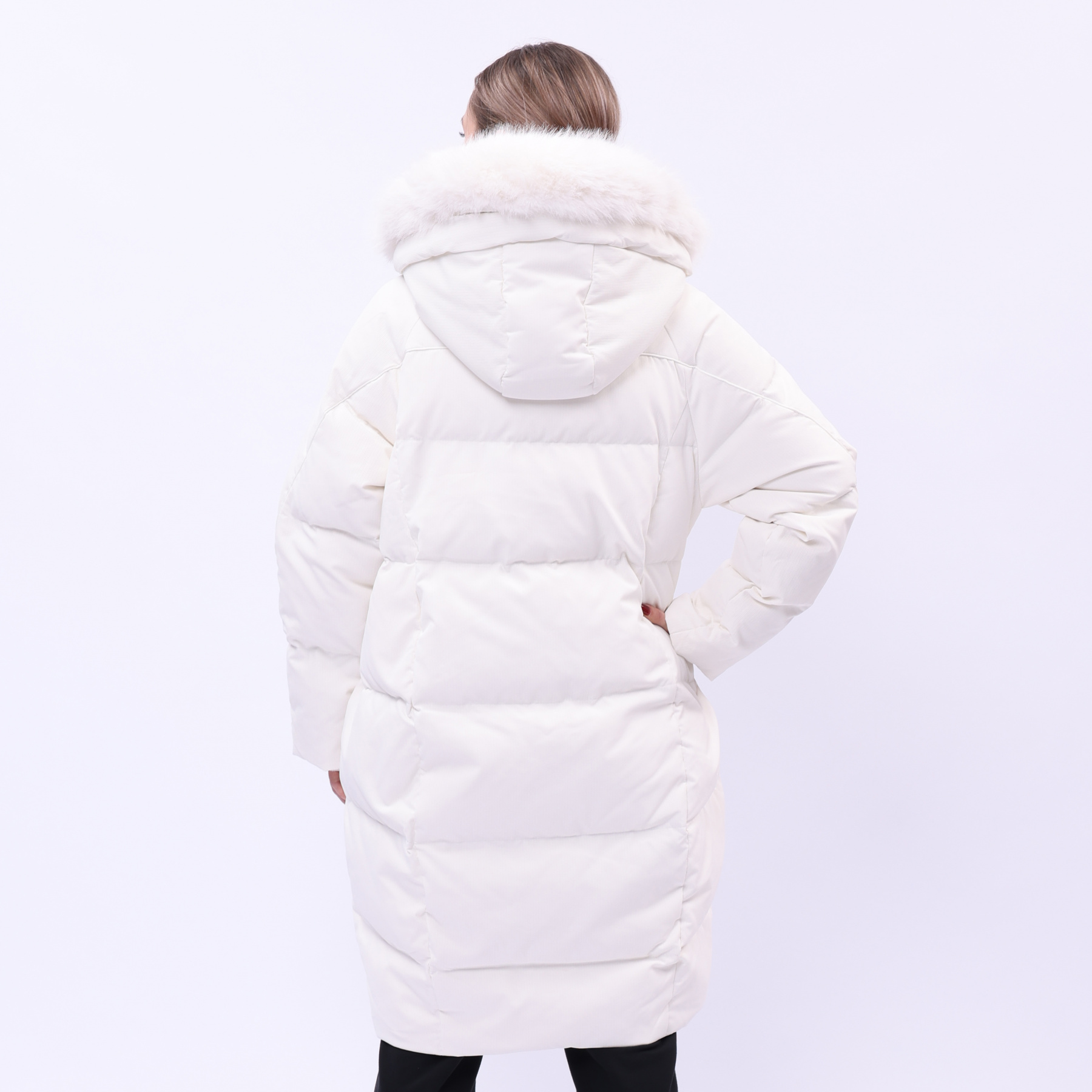 AYMU192-1 Длинный пуховик Urban Sports белый