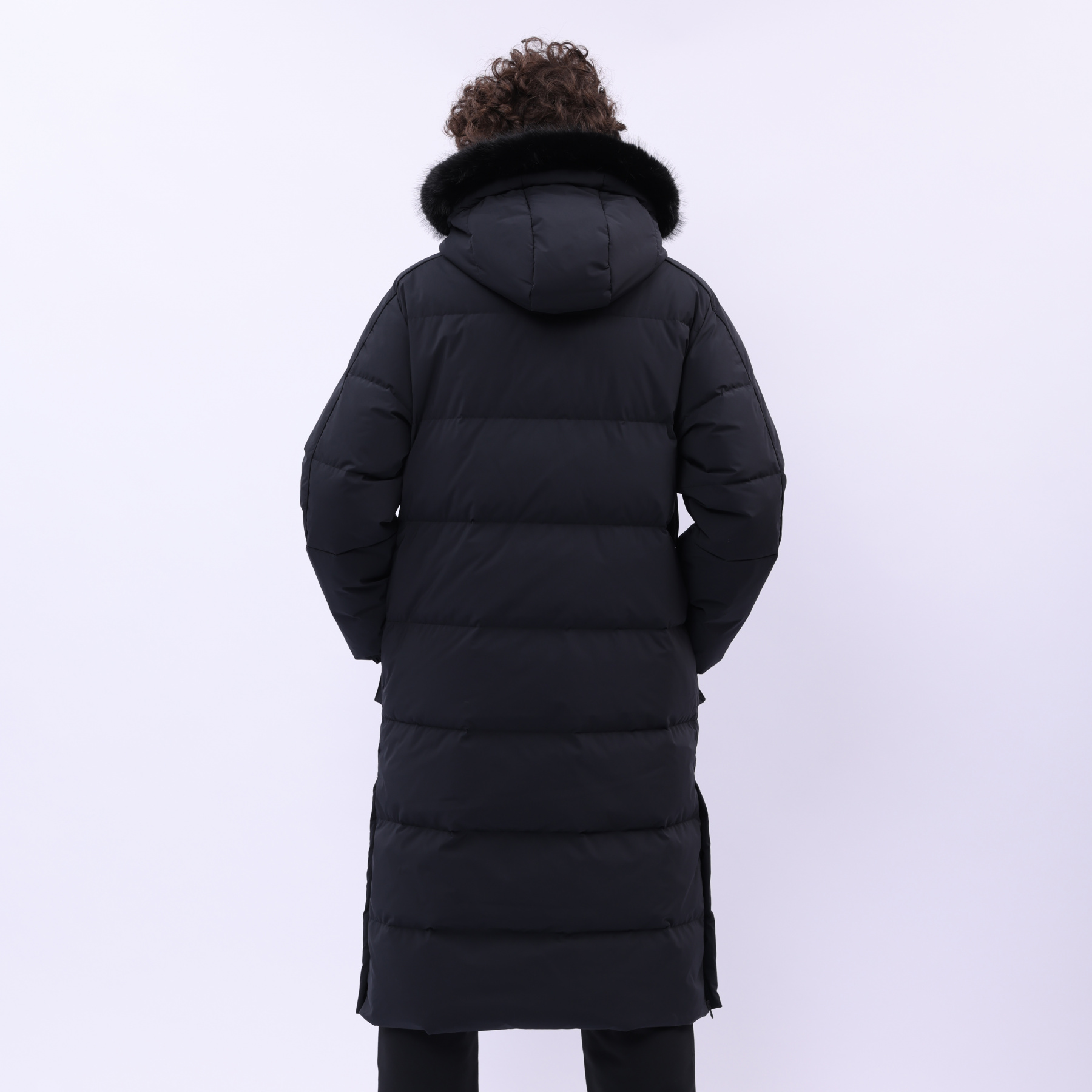 AYMU177-1 Длинный пуховик Urban Sports чёрный