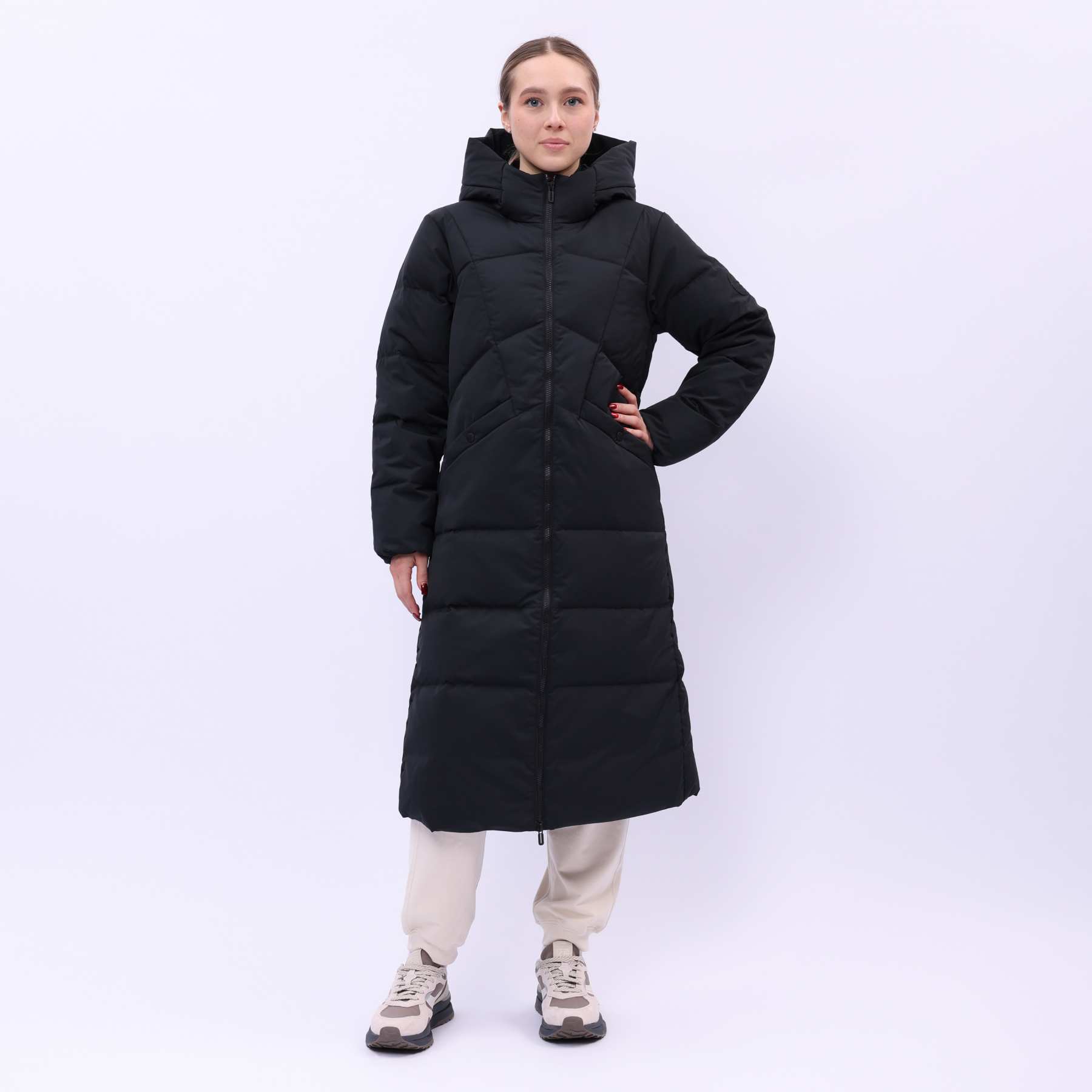 AYMU044-3 Длинный пуховик Urban Sports чёрный