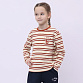 YWDU280-3 Lifestyle Crew Neck Sweatshirt Vanilla Custard Stripes