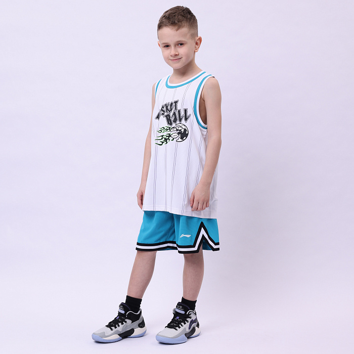 YATU007-1 Basketball Race Set Blue White Stripes/India Blue